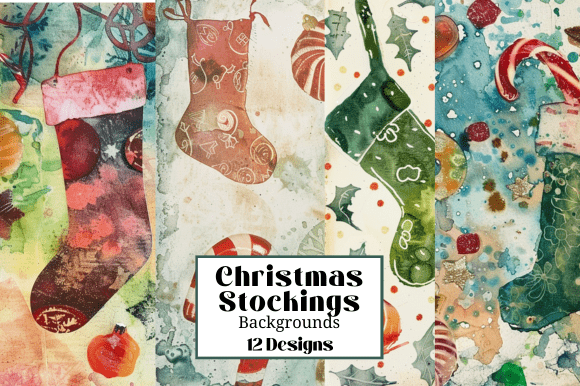 12 Watercolor Christmas Stockings Illustrations Review