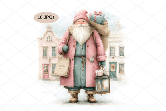 18 Pink Santa Clause, Pink Christmas JPG: A Review for Illustrations and Blog Design