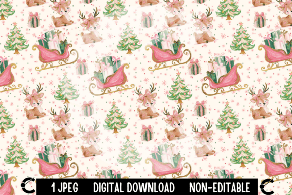 Brushstroke Christmas Reindeer Pattern Review for Illustrations