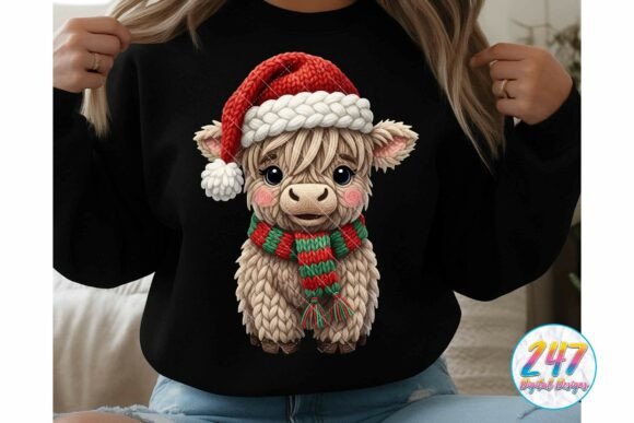 Christmas Cow Faux Yarn Crochet Highland Illustrations Review