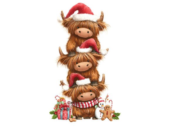 Christmas Cow Stack with Candy Canes PNG: A Designer’s Review for Illustrations