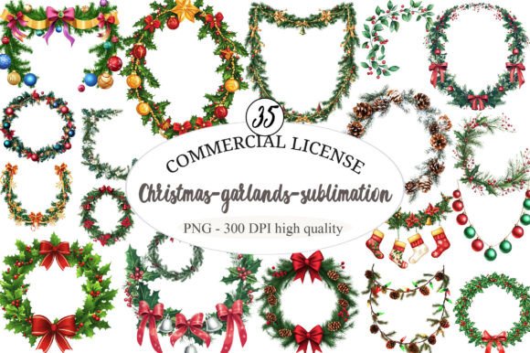 Christmas-garlands-sublimation: A Designer’s Review for Illustrations