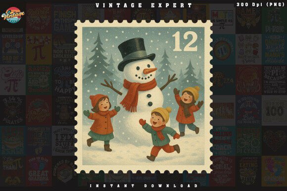 Christmas Kids Snowman Postage Stamp: A Practical Review for Digital Sellers