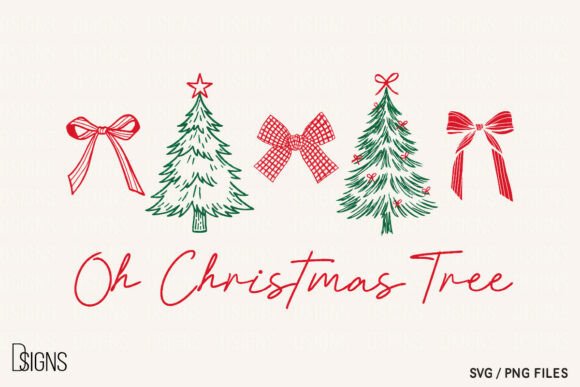 Christmas Tree Svg Hand-Drawn Line Art