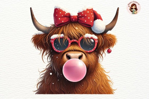 Coquette Christmas Highland Cow Clipart: A Designer’s Review for Seasonal Illustrations