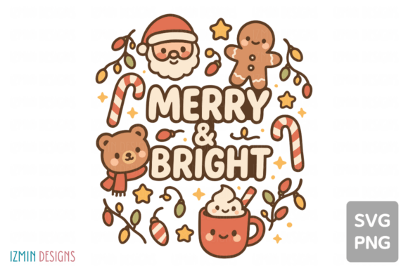 Cute Merry Bright Christmas Art SVG Review