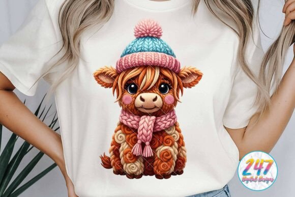 Highland Cow Pink Farm Christmas Yarn Illustrations Review
