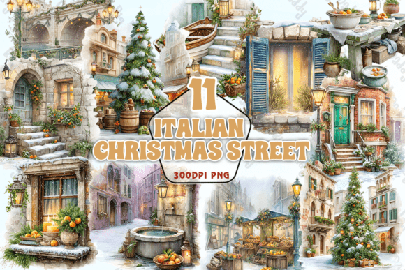 Italian Christmas Street PNG: A Brand Designer’s Review for Illustrations
