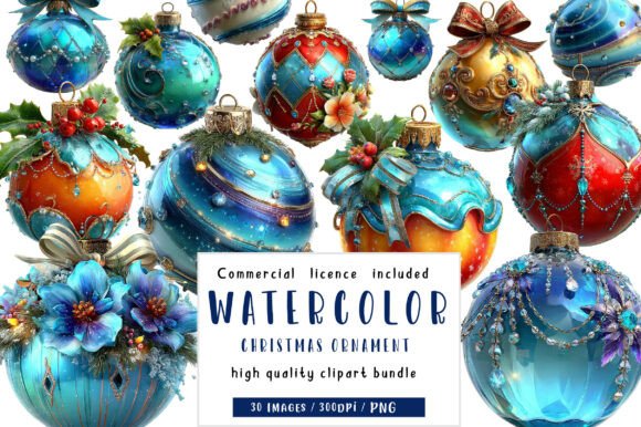 Minimalist Christmas Ornament Clipart for Modern Illustrations