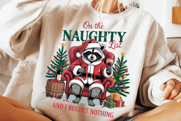 Naughty List Raccoon PNG,Funny Christmas Illustrations