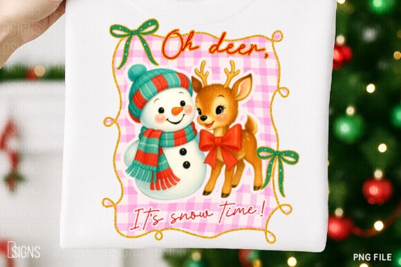 Preppy Christmas Reindeer Snowman Png