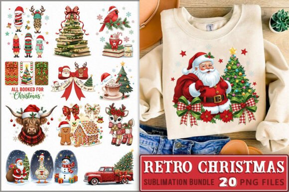 Retro Christmas Sublimation PNG Bundle Review