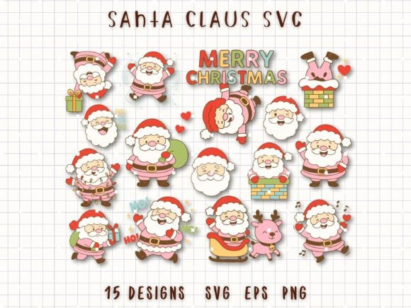 Santa Claus SVG Christmas Santa Clipart Review for Illustrations