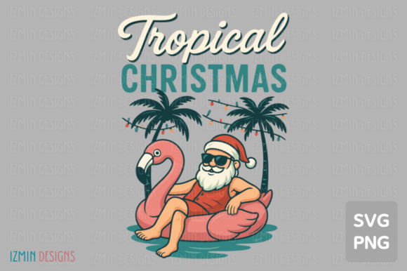 Tropical Christmas Santa Float Art SVG Review