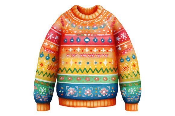 Ugly Christmas Sweater Lights PNG Illustrations