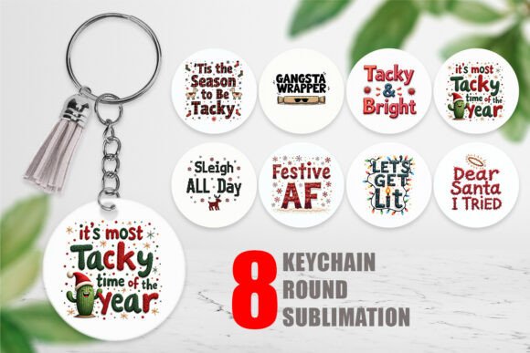 Ugly Cute Christmas Keychain Illustrations Review